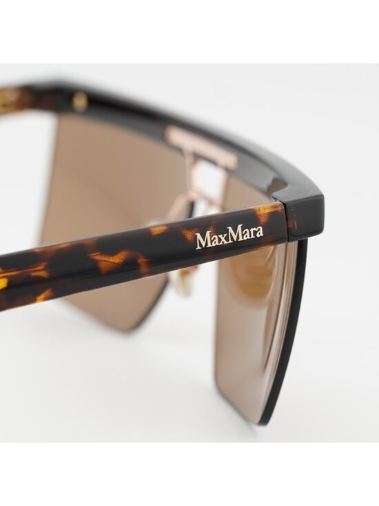 Max Mara MM0072 52E Sunglasses Dark Havana Square Frame, Brown Lenses main image 4